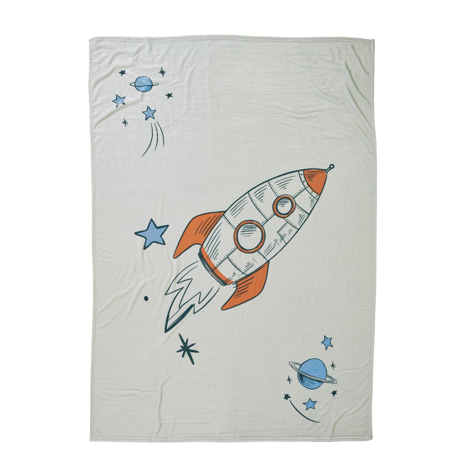 Das Baby Κουβερτα Fleece 80X110 Baby Fun 4912 Blue - Grey - Orange Blue - Grey - Orange - Image 3