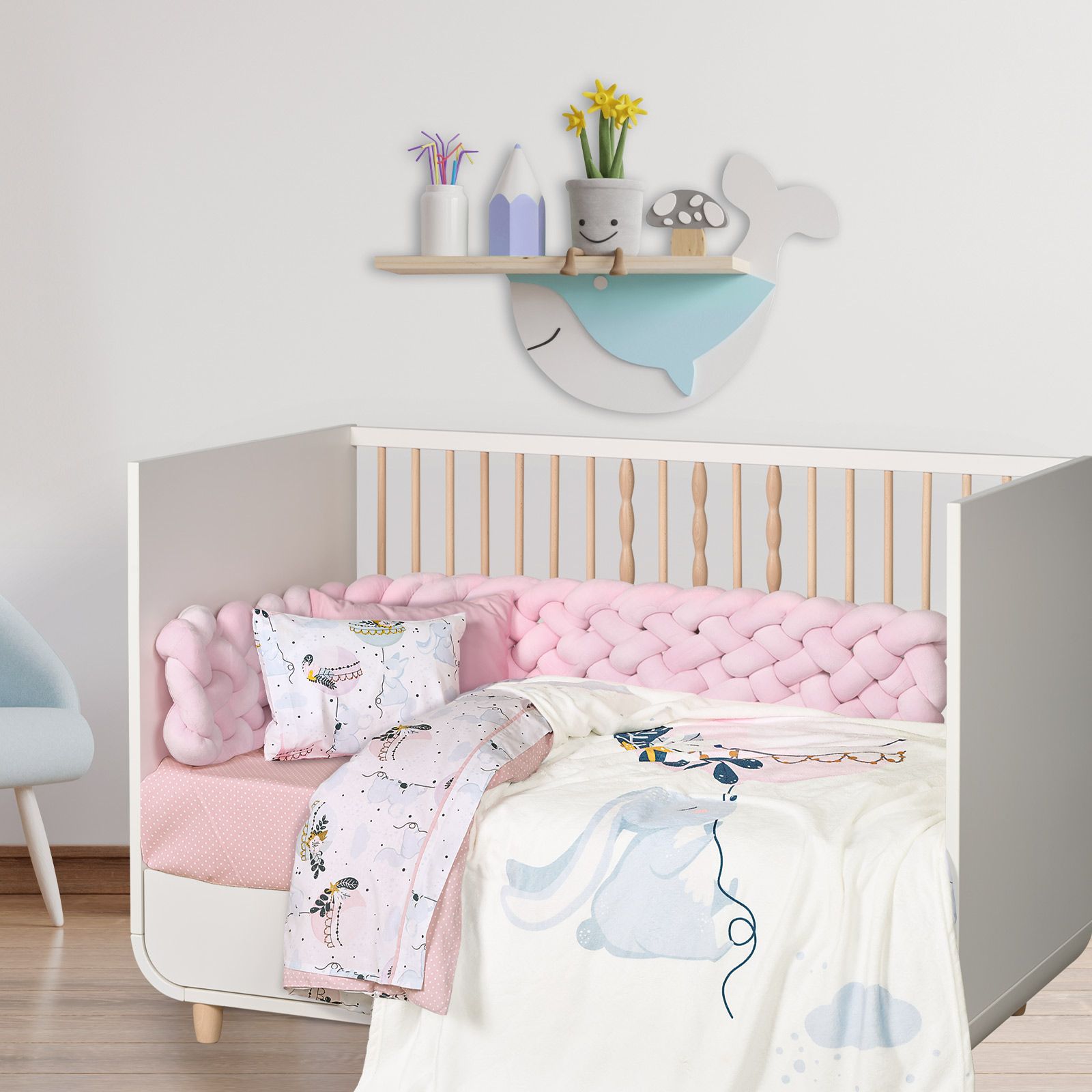 Das Baby Κουβερτα Fleece 110Χ150 Baby Fun 4915 Light Blue - Mint - Pink Light Blue - Mint - Pink - Image 2