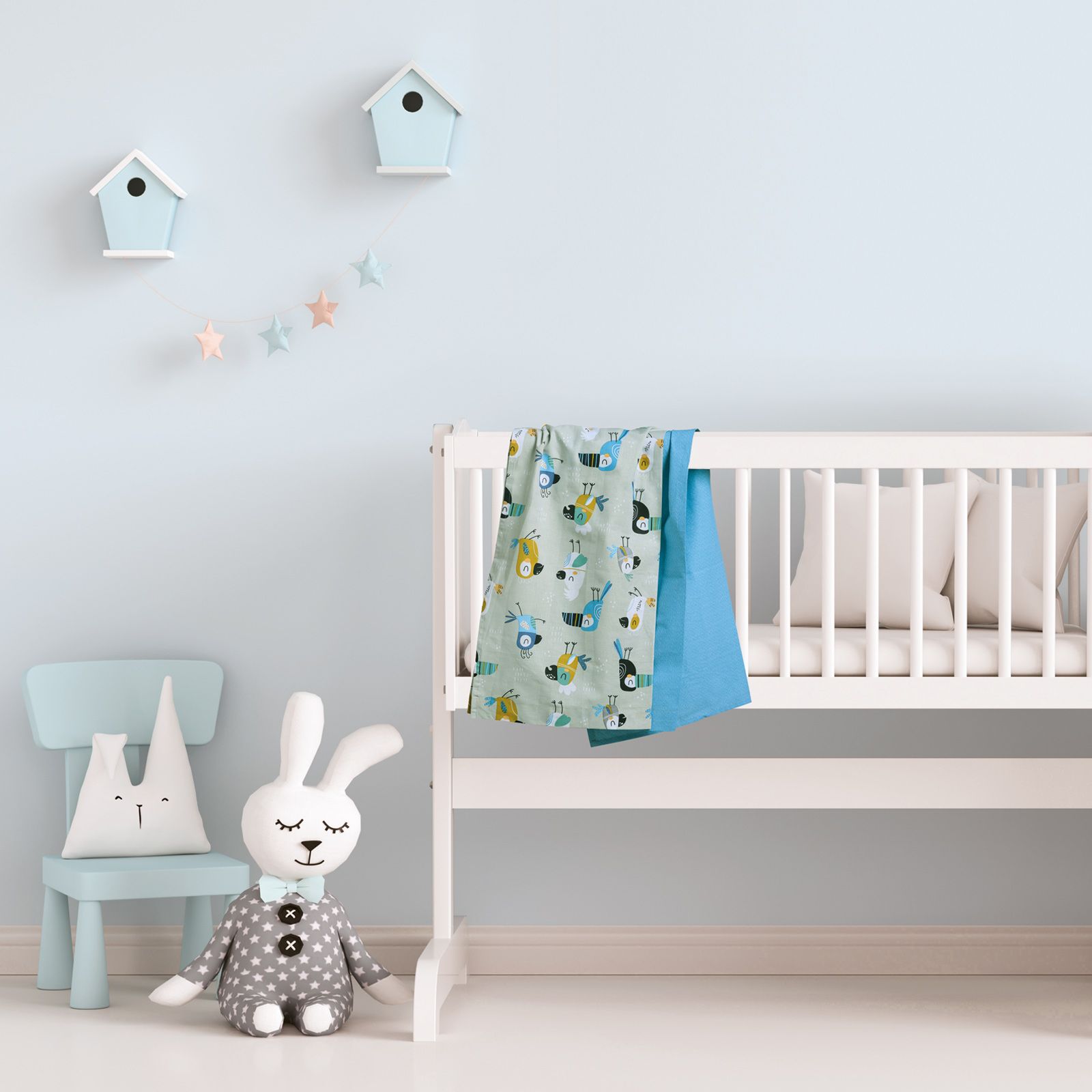 Das Baby Σετ Σεντονια Λικνου Fun 4914 Blue - Grey - Mint Blue - Grey - Mint - Image 2