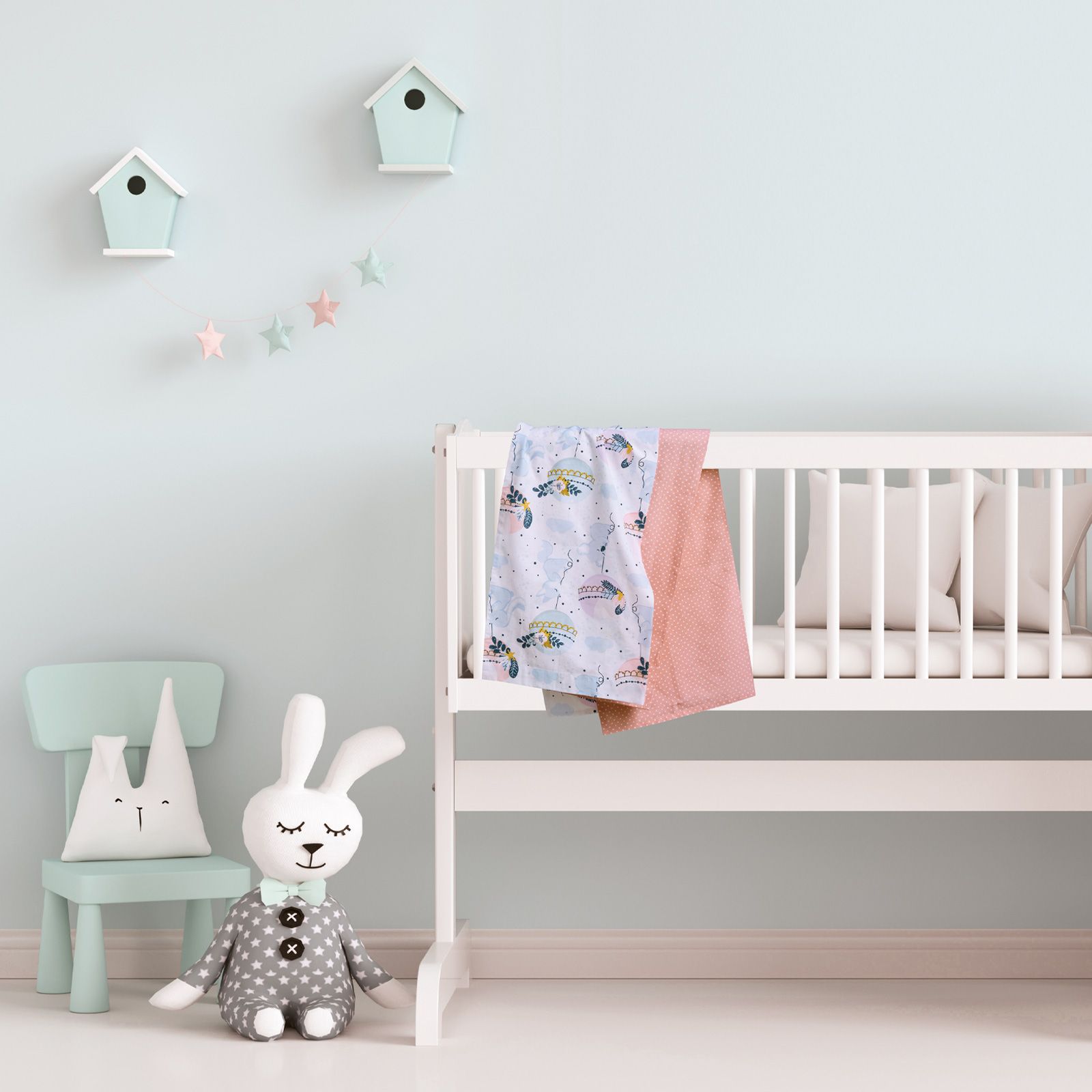Das Baby Σετ Σεντονια Λικνου Fun 4915 Light Blue - Mint - Pink Light Blue - Mint - Pink - Image 2