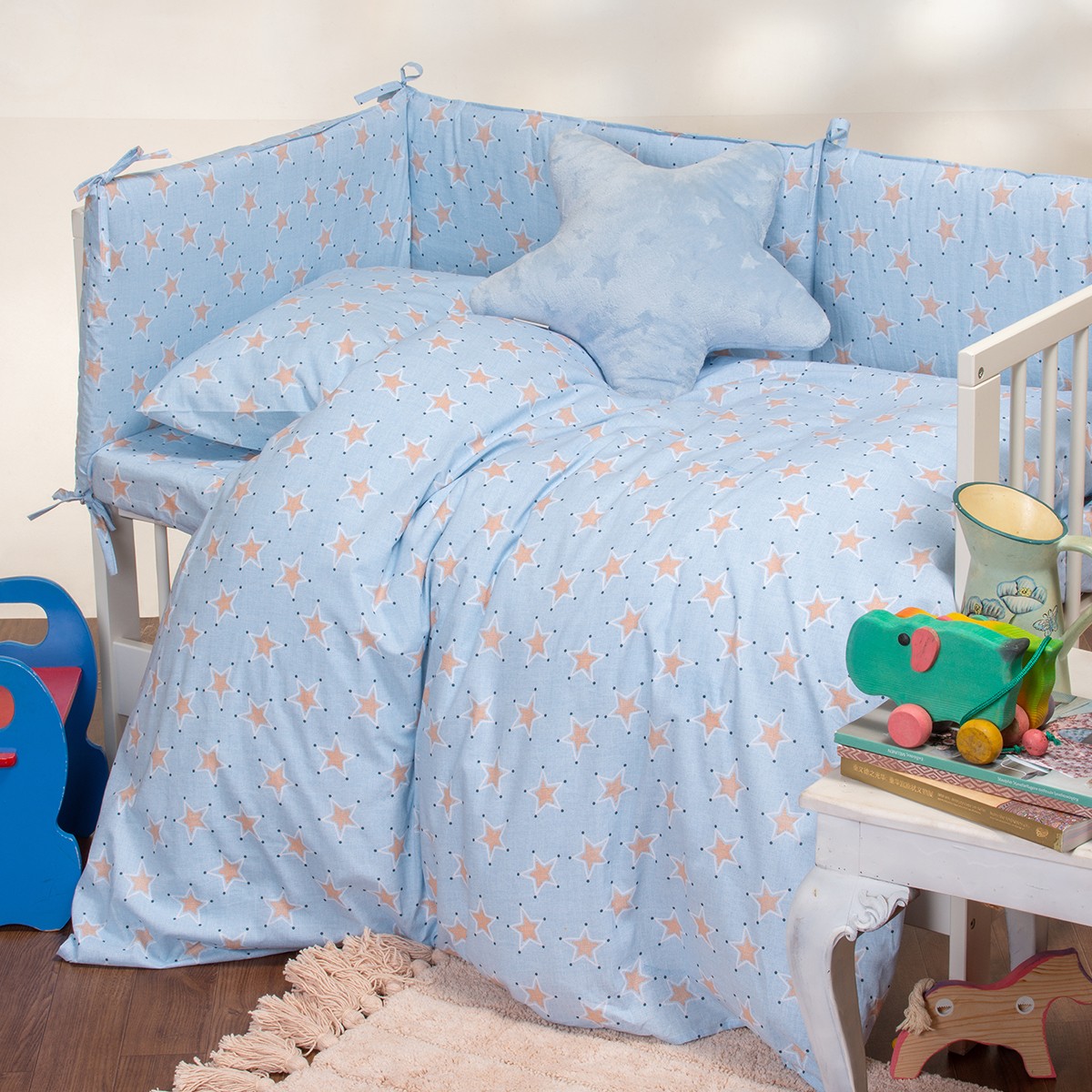 Melinen Home Σεντόνι Αγκαλιάς 85x110 Baby Line Mini Stars Sky