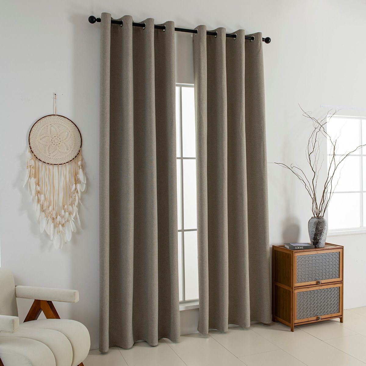 Beauty Home Κουρτίνα Full Blackout σκίασης με 8 κρίκους Elite Art 8392 Beige-Νο5 140x270 Μπεζ - Image 2