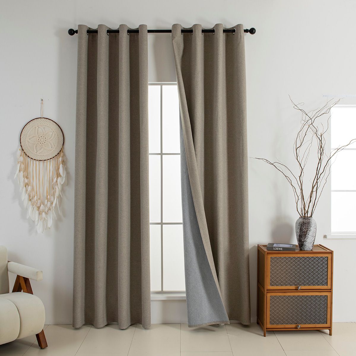 Beauty Home Κουρτίνα Full Blackout σκίασης με 8 κρίκους Elite Art 8392 Beige-Νο5 140x270 Μπεζ - Image 6