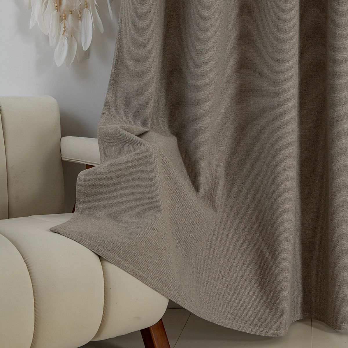 Beauty Home Κουρτίνα Full Blackout σκίασης με 8 κρίκους Elite Art 8392 Beige-Νο5 140x270 Μπεζ - Image 8