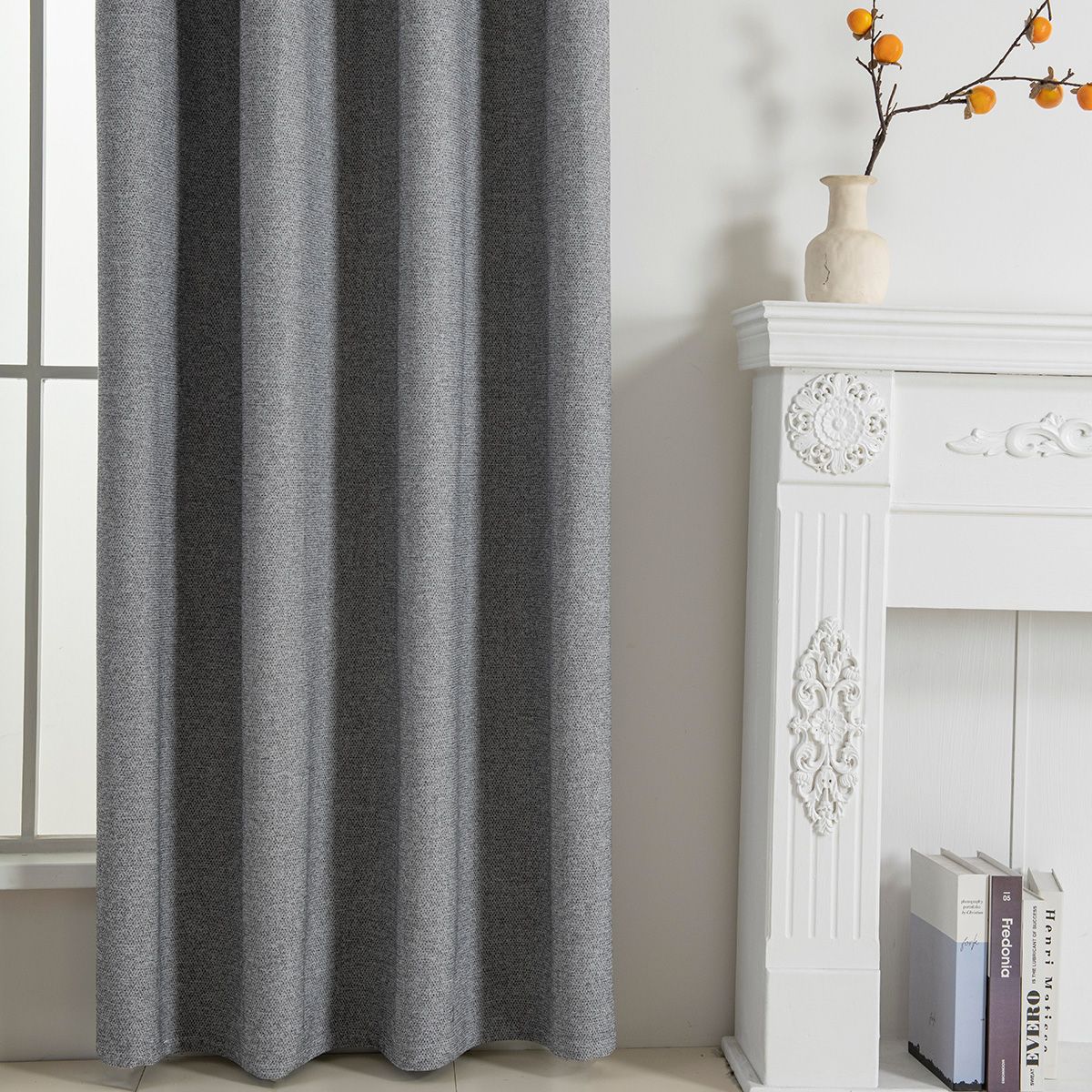Beauty Home Κουρτίνα Full Blackout σκίασης με 8 κρίκους Elite Art 8392 Grey-Νο7 140x270 Σκούρο Γκρι - Image 5