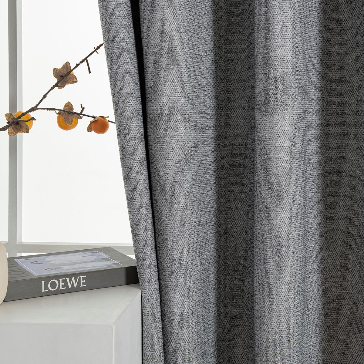 Beauty Home Κουρτίνα Full Blackout σκίασης με 8 κρίκους Elite Art 8392 Grey-Νο7 140x270 Σκούρο Γκρι - Image 10