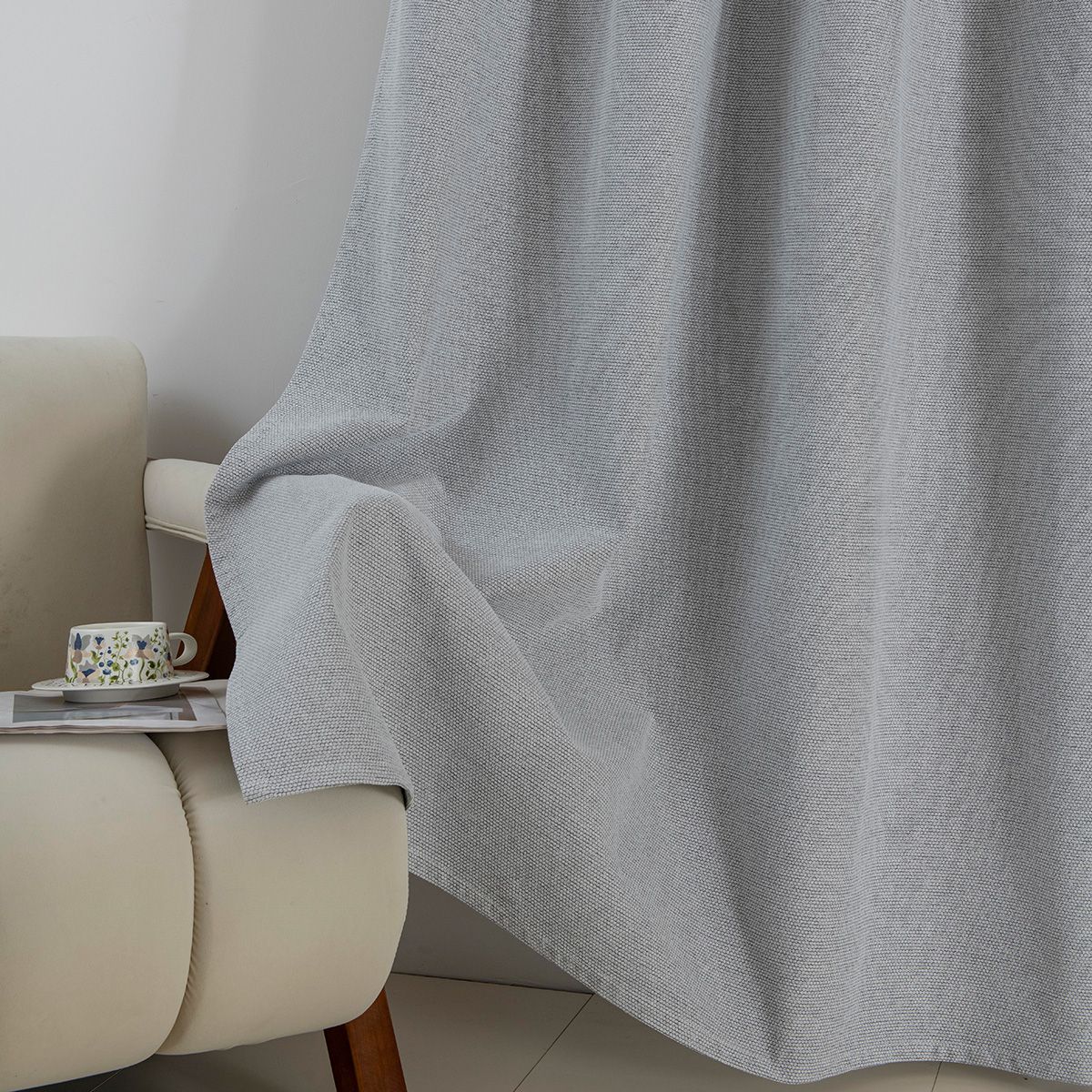 Beauty Home Κουρτίνα Full Blackout σκίασης με 8 κρίκους Elite Art 8392 Silver-Νο4 140x270 Γκρι - Image 8