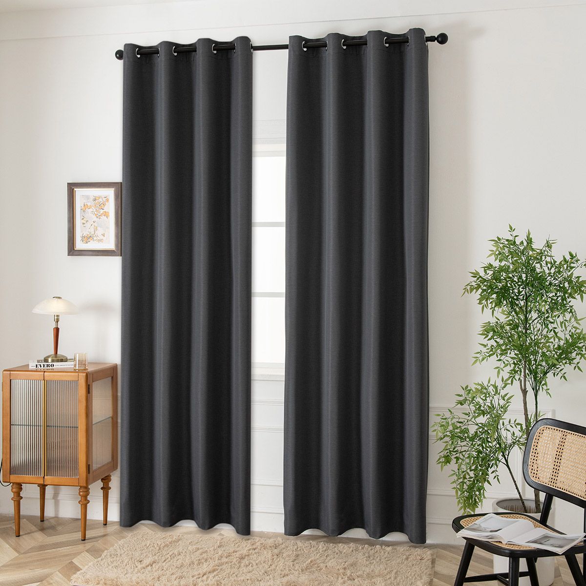 Beauty Home Ύφασμα κουρτίνας με το μέτρο Blackout jacquard σκίασης Glare Art 8444 Φ280 Ανθαρκί - Image 2
