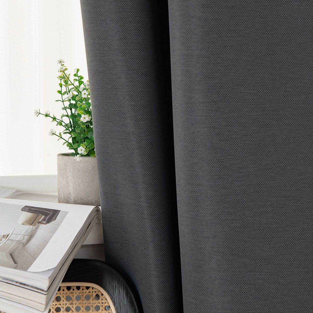 Beauty Home Ύφασμα κουρτίνας με το μέτρο Blackout jacquard σκίασης Glare Art 8444 Φ280 Ανθαρκί - Image 7