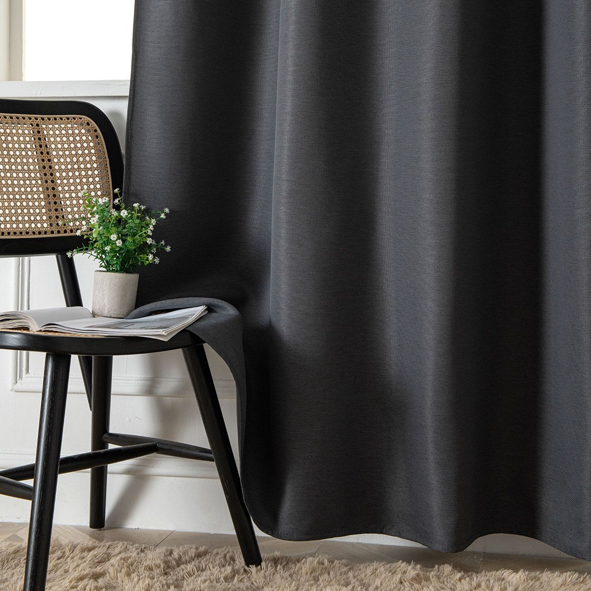 Beauty Home Ύφασμα κουρτίνας με το μέτρο Blackout jacquard σκίασης Glare Art 8444 Φ280 Ανθαρκί - Image 9