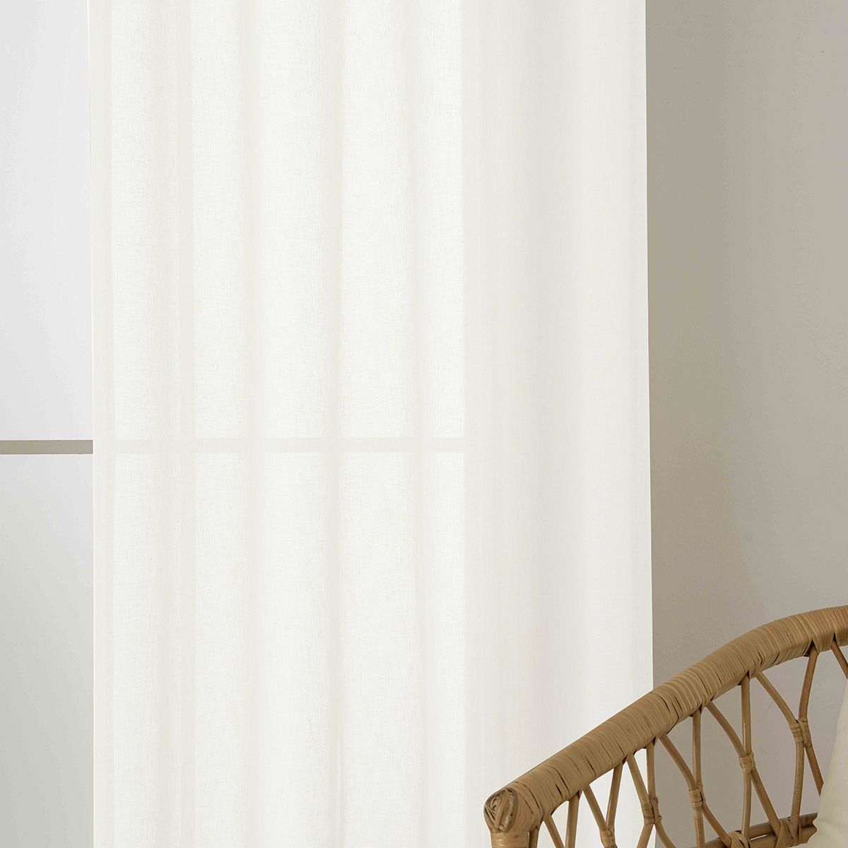 Beauty Home Κουρτίνα γάζα μονόχρωμη με 8 μεταλλικούς κρίκους Fit Art 8447 140x270 Εκρού - Image 4