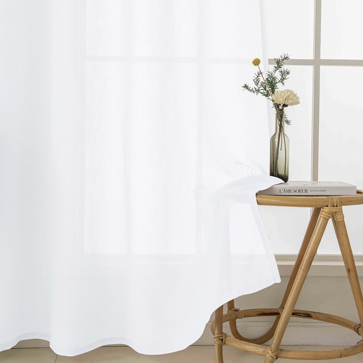 Beauty Home Κουρτίνα γάζα μονόχρωμη με 8 μεταλλικούς κρίκους Fit Art 8447 140x270 Λευκό - Image 12
