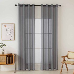 Beauty Home Ύφασμα κουρτίνας με το μέτρο γάζα Sharp Art 8448 Φ300 Άνθρακί
