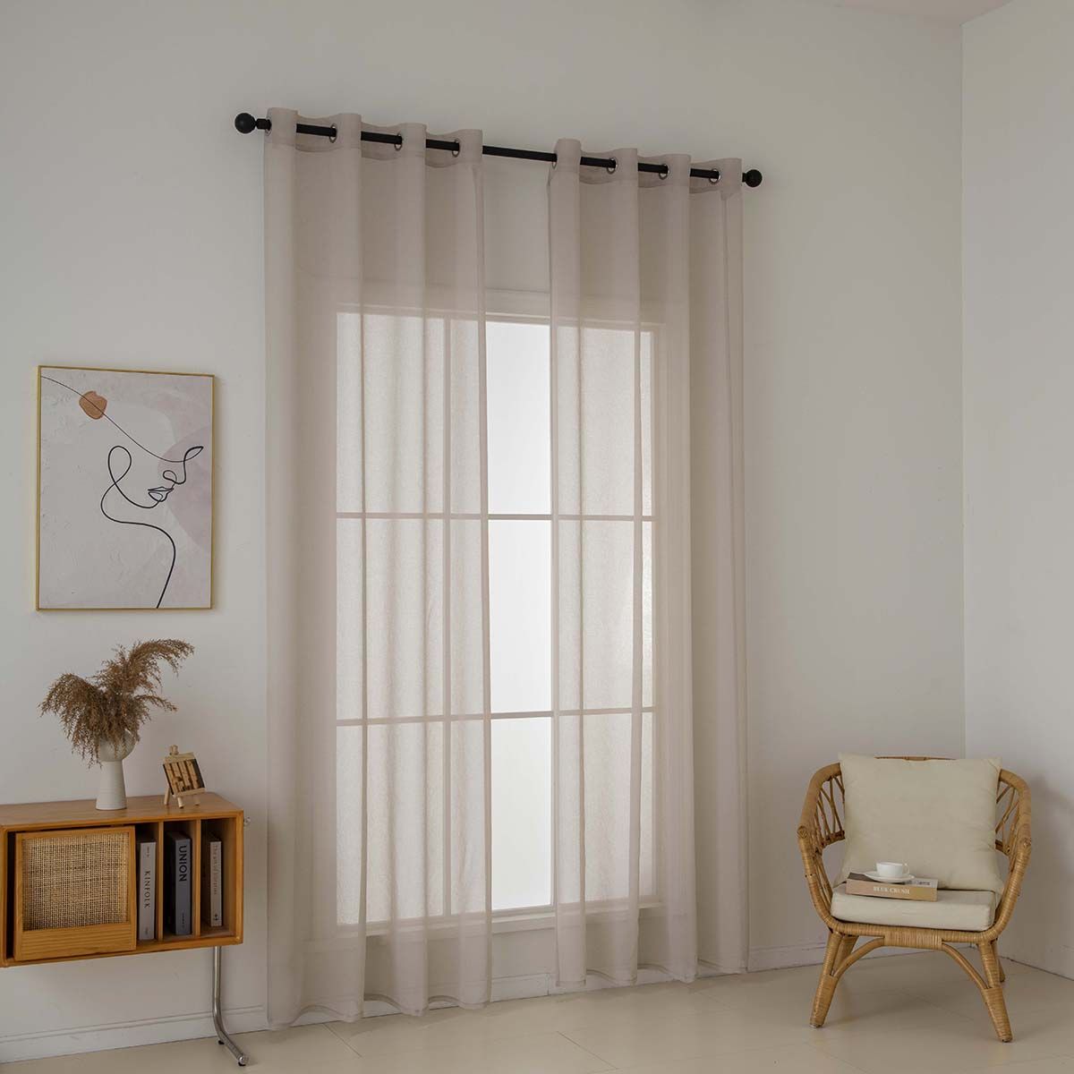 Beauty Home Ύφασμα κουρτίνας με το μέτρο γάζα Sharp Art 8448 Φ300 Άμμου - Image 2