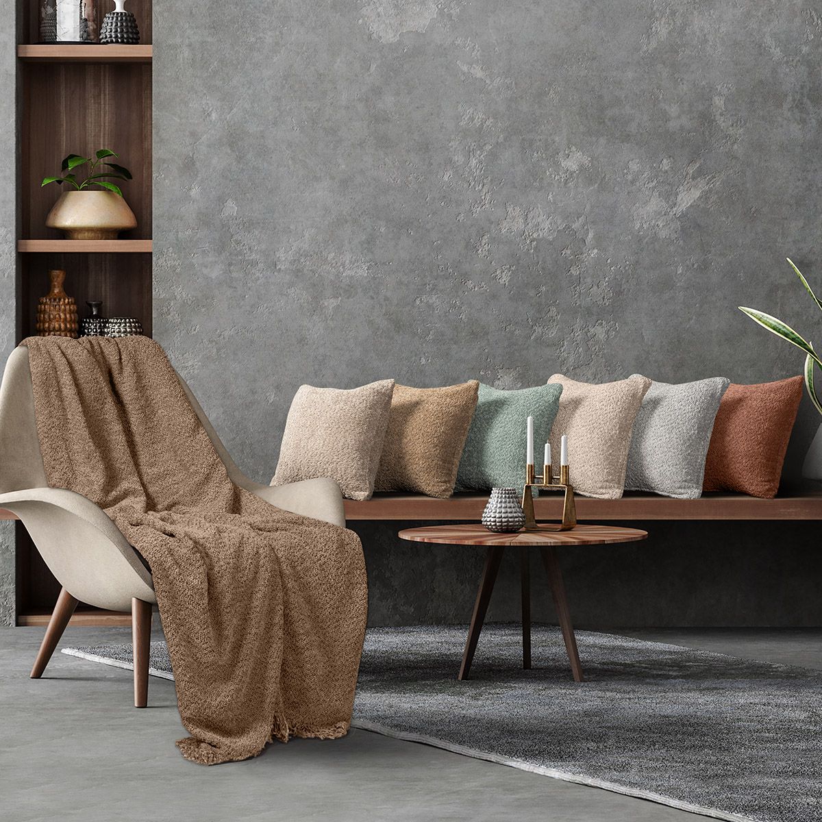 Beauty Home Ριχτάρι Τετραθέσιο Lamb Art 8575 180x350 Μπεζ