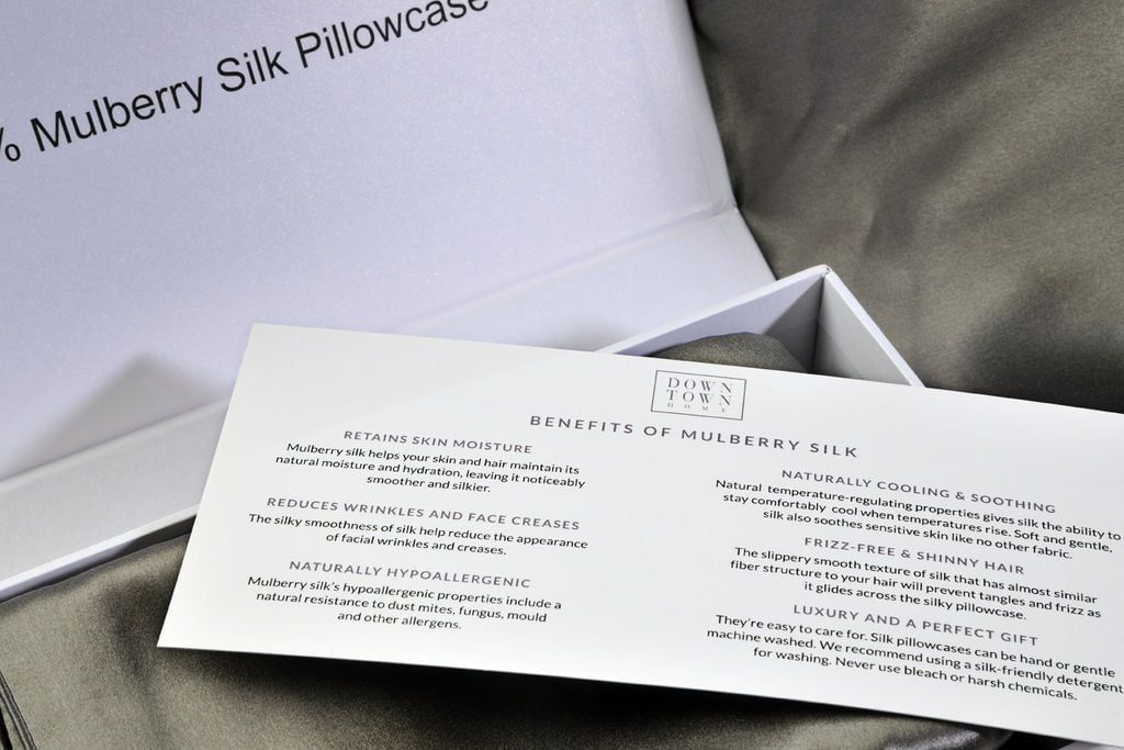 Down Town 100% Mulberry Silk Μάσκα Ύπνου White - Image 2