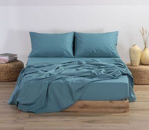 Nef-Nef Homeware Σεντόνι Basic Με Λάστιχο 120x200+30 1104-DUSTY PETROL