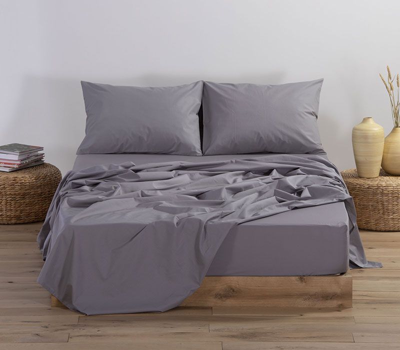 Nef-Nef Homeware Σεντόνι Basic Με Λάστιχο 180x200+35 L.GREY