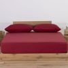 Nef-Nef Homeware Κατωσέντονο Μακό Μονό Με Λάστιχο Jersey Χωρίς Μαξιλαροθήκες 100x200+30 Bordo