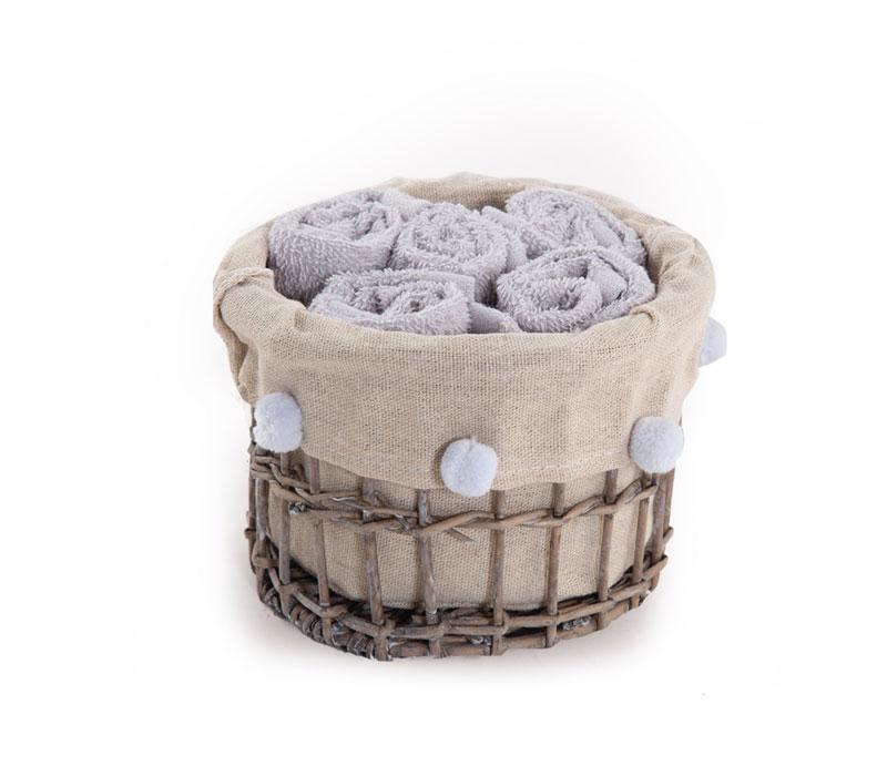 Nef Nef Καλαθάκι Please Με Λαβέτες Σετ 5τμx 30x30 1122-Grey