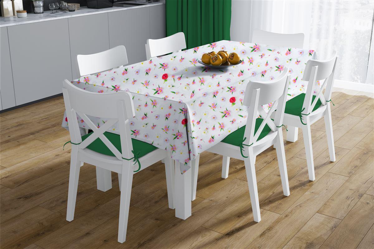 DIMcol Αλέκιαστο Καρέ Ψηφιακής Εκτύπωσης Daisies 463 90X90 White-Pink 70/30 Cott/Pol