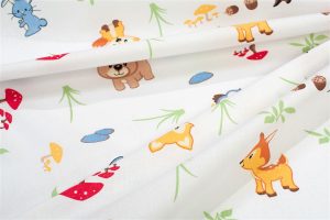 DIMcol Σεντονάκι Λίκνου bebe Forest Animals 570 80X110 White-Sky Blue 100% Cotton
