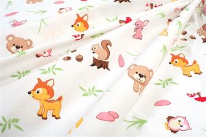 DIMcol Σεντονάκι Λίκνου bebe Forest Animals 571 80X110 White-Pink 100% Cotton