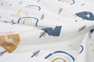 DIMcol Σεντονάκι Λίκνου bebe Rainbow 574 80X110 White-Blue 100% Cotton