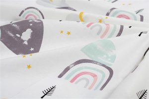 DIMcol Σεντονάκι Λίκνου bebe Rainbow 575 80X110 White-Pink 100% Cotton
