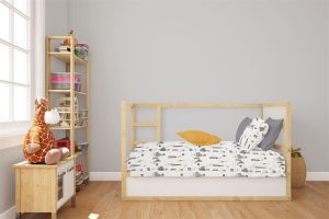 DIMcol Κατωσέντονο Με Λάστιχο bebe Seabirds 578 0,70X1,40X0,15 White-Grey 100% Cotton