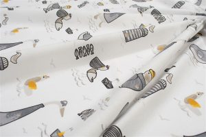 DIMcol Σεντονάκι Λίκνου bebe Seabirds 578 80X110 White-Grey 100% Cotton