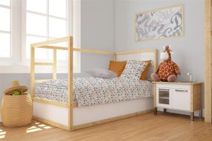 DIMcol Παπλωματοθήκη Εμπριμέ bebe Fox 527 120X160 Grey 100% Cotton