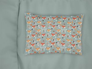 DIMcol Μαξιλαροθήκη Εμπριμέ bebe Fox 528 35X45 Pale Cyan 100% Cotton