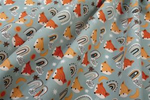 DIMcol Σεντονάκι Λίκνου bebe Fox 528 80X110 Pale Cyan 100% Cotton