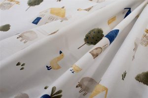 DIMcol Σεντονάκι Λίκνου bebe Village 579 80X110 White-Green 100% Cotton