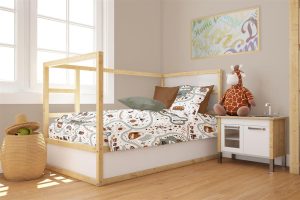 DIMcol Πάπλωμα Εμπριμέ bebe Countryside 580 120X160 White-Mint 100% Cotton
