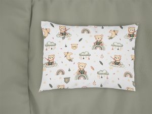 DIMcol Μαξιλαροθήκη Εμπριμέ kids Cloudy Bear 581 50X70 White-Olive 100% Cotton