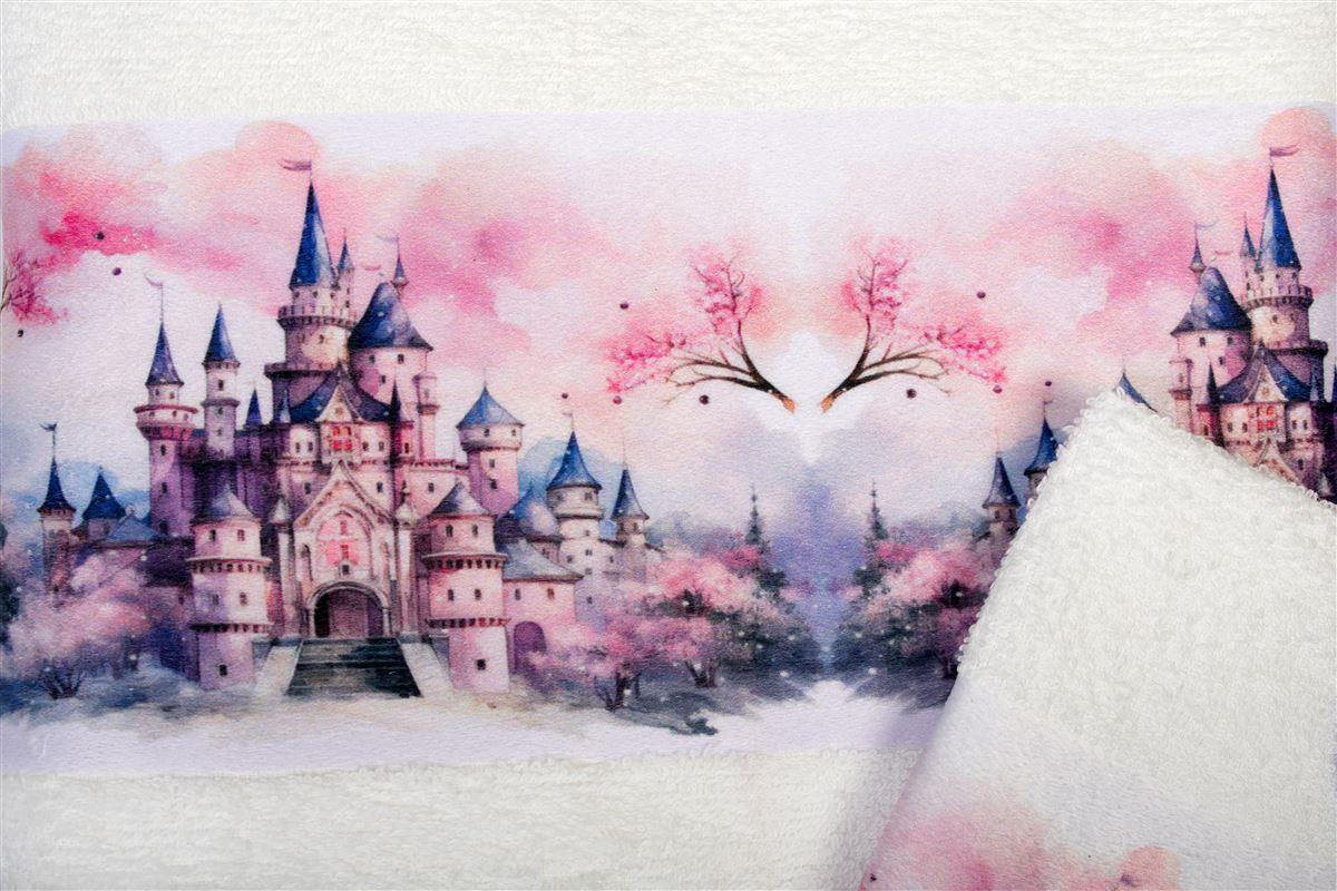 DIMcol Πετσέτα Σετ 2 τεμ Με Ψηφιακή Εκτύπωση bebe Fairytale Castle 326 30X50,70X140 White 100% Cotton - Image 2
