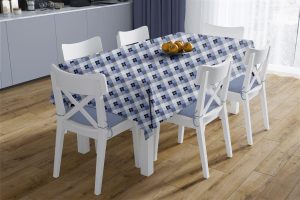 DIMcol Καρέ Αλέκιαστο Checkered 468 90X90 Blue 70/30 Cott/Pol