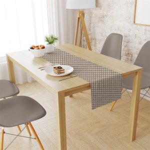 DIMcol Τραβέρσα Αλέκιαστη Houndstooth 473 40X180 Beige 70/30 Cott/Pol