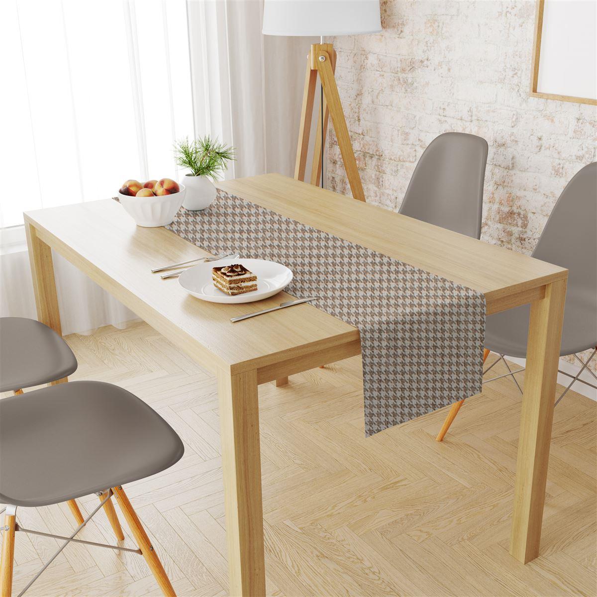 DIMcol Τραβέρσα Αλέκιαστη Houndstooth 473 40X180 Beige 70/30 Cott/Pol