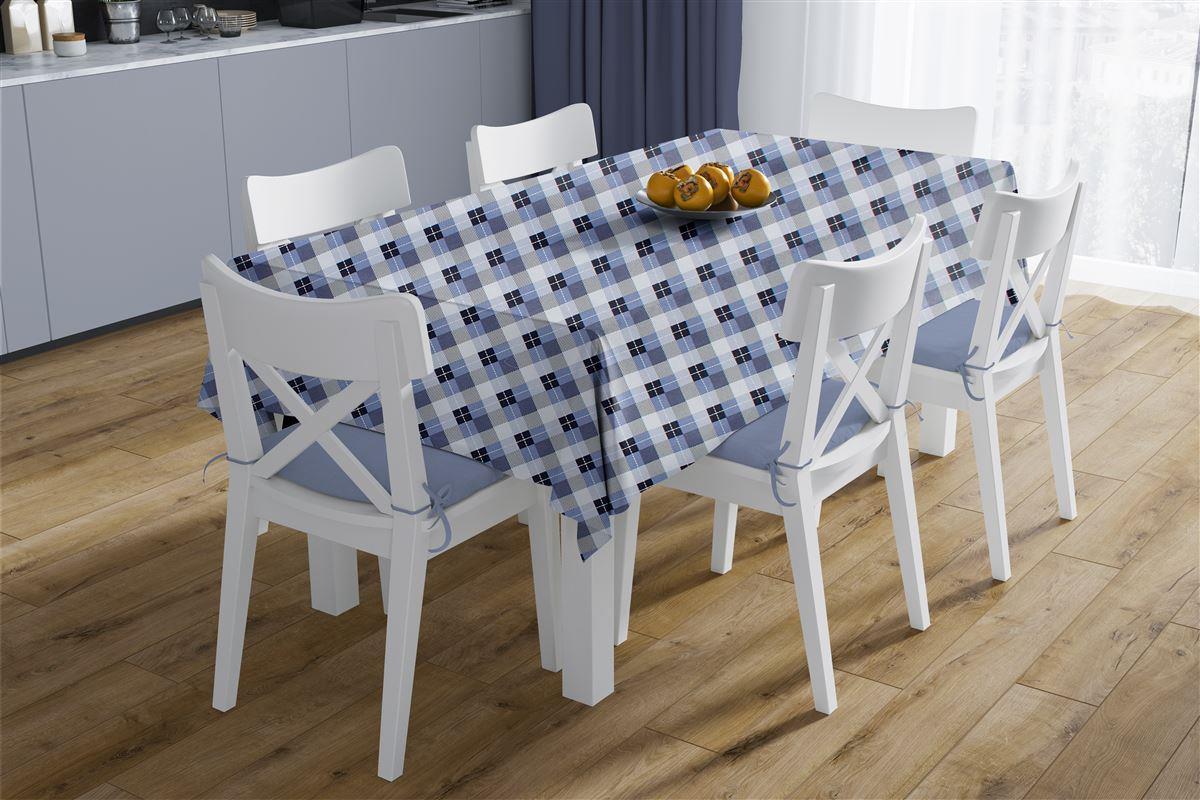 DIMcol Τραπεζομάντηλο Αλέκιαστο Checkered 468 140X180 Blue 70/30 Cott/Pol