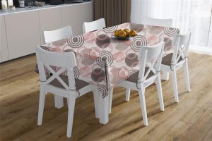 DIMcol Τραπεζομάντηλο Αλέκιαστο Circles 469 140X180 Coral 70/30 Cott/Pol