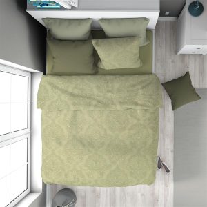 DIMcol Πάπλωμα Εμπριμέ Άρτεμις 704 160X240 Light Olive 100% Cotton