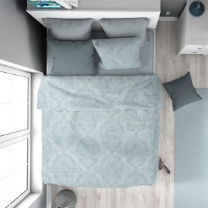 DIMcol Πάπλωμα Εμπριμέ Άρτεμις 705 160X240 Light Blue-Grey 100% Cotton