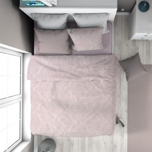 DIMcol Πάπλωμα Εμπριμέ Άρτεμις 706 160X240 Light Purple 100% Cotton