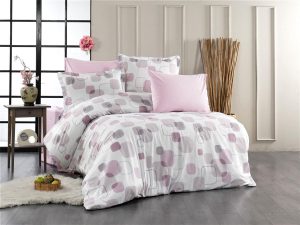 DIMcol Πάπλωμα Εμπριμέ Μελίνα 709 160X240 White-Lilac 100% Cotton