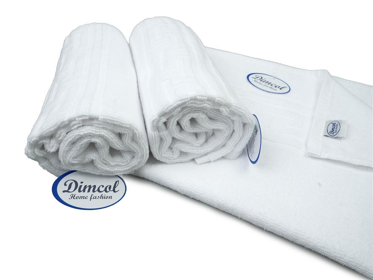 DIMcol Ξενοδοχειακή Πετσέτα 500 gr/m² Jacquard Μαίανδρος 50X100 Λευκό 100% Cotton - Image 2