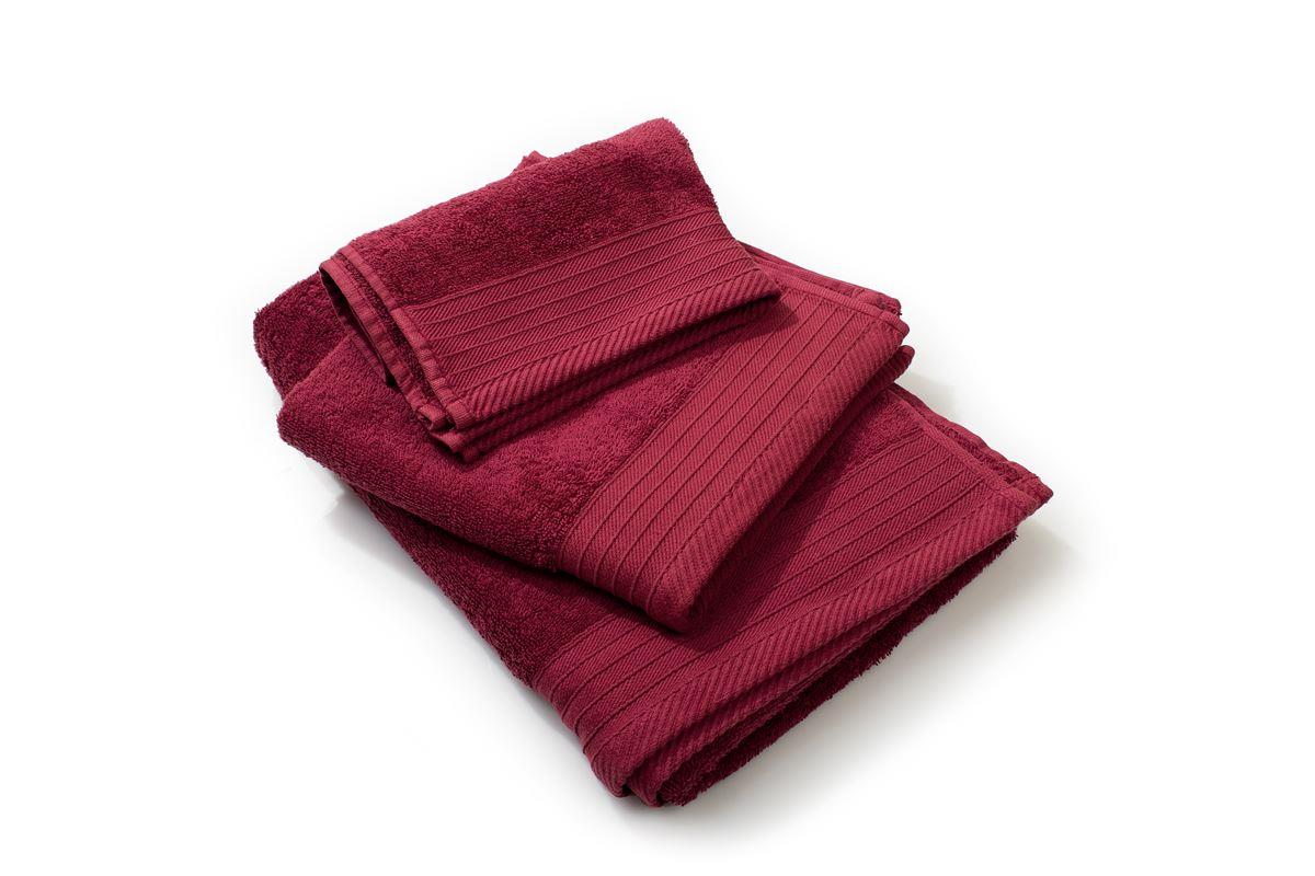 DIMcol Πετσέτα Πενιέ 500 gr/m² Σετ 3 τεμ 40X60,50X100,80X150 Bordeaux 100% Cotton