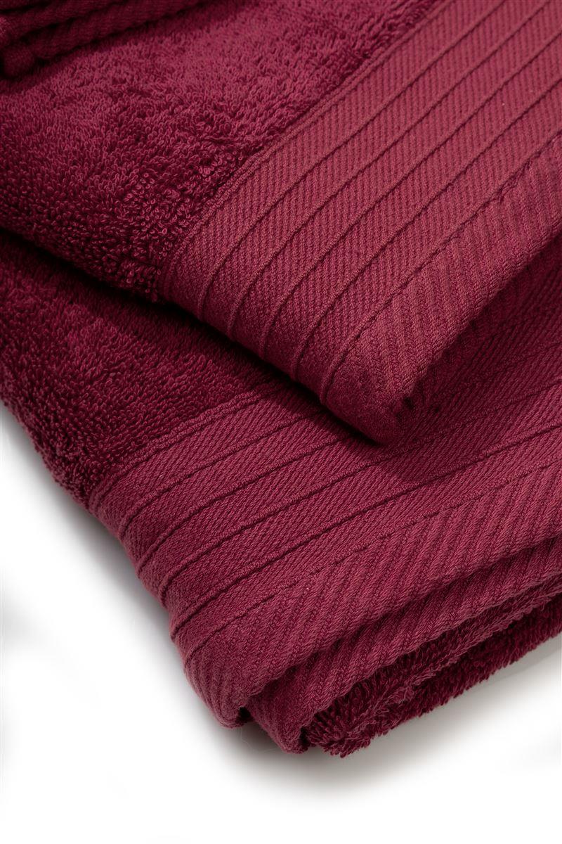 DIMcol Πετσέτα Πενιέ 500 gr/m² Σετ 3 τεμ 40X60,50X100,80X150 Bordeaux 100% Cotton - Image 2